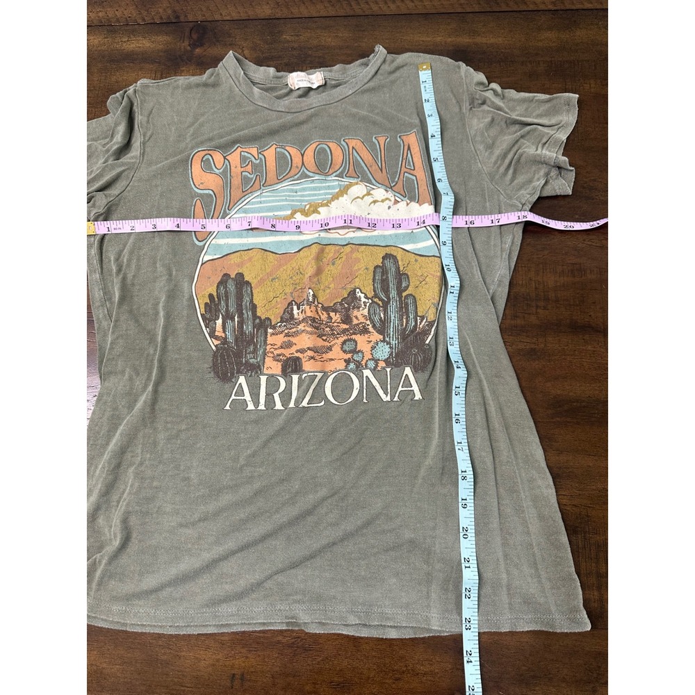 Altar'd State Sedona Arizona Graphic Tee Sage Green Desert Cactus T-Shirt Small - Picture 5 of 5